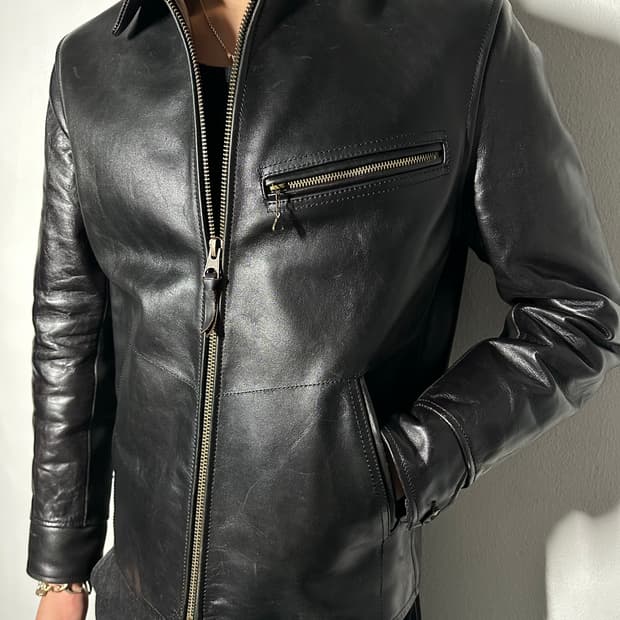 Cidu 차심 말가죽 레더 자켓