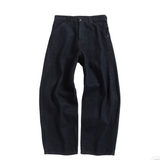 해칭룸 와이드 커브진 워시드 인디고 3사이즈