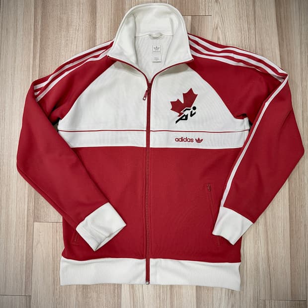 아디다스 캐나다 트랙탑 빨흰 105 / 실측 56.5 / OG 레트로 /