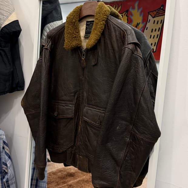 Avirex 아비렉스 미해군 G-1 레더 자켓