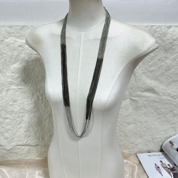 빈티지  고딕 쿠바체인 레이어드 목걸이