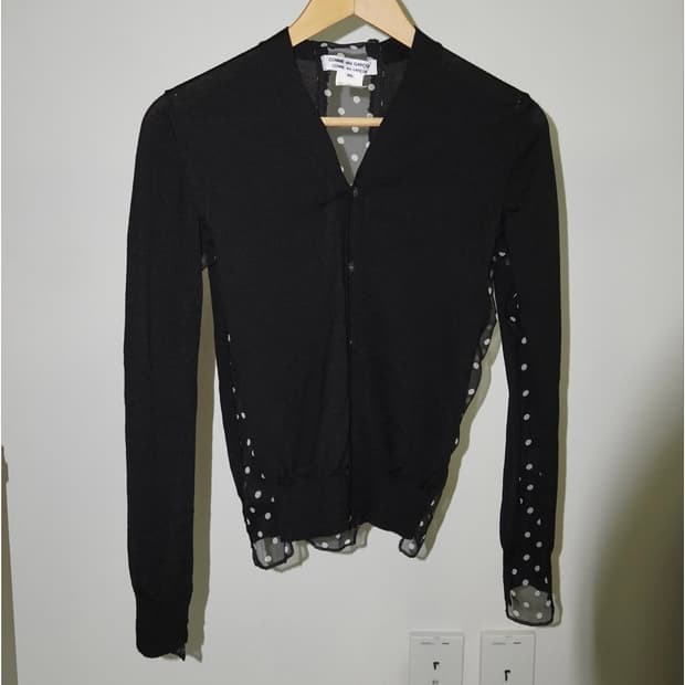 꼼데가르송 도트 오간자 가디건 