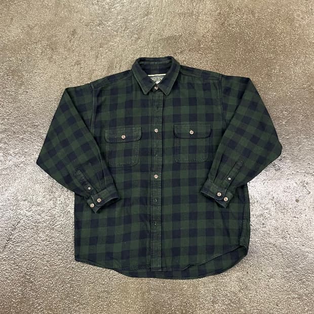 빈티지 헤비 코튼 체크 셔츠 (105)