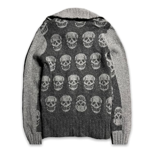 히스테릭 글래머 스컬 패턴 니트 집업