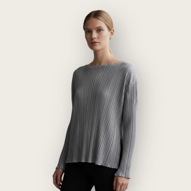 3/ 이세이미야케 플리츠 아트핏 긴팔탑
