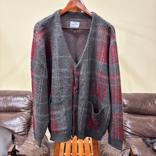 [Emma cloth] 자가드 체크 루즈 가디건 [L]
