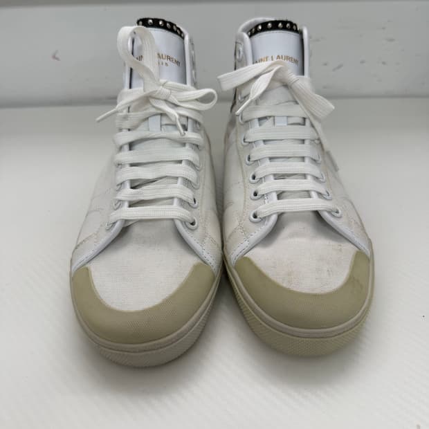 새제품) 생로랑 정품 체크보드 하이탑 스니커즈 40.5