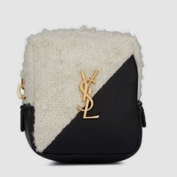 생로랑 트위드 동전 지갑