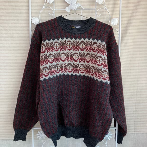 빈티지 눈꽃결정 니트 y2k 스트릿 갸루 펑키 일본빈티지552 