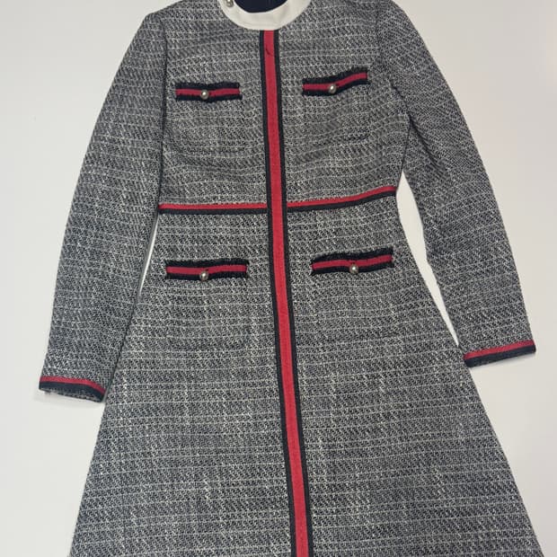 여성 샤틴 Satin 고급 트위드 원피스