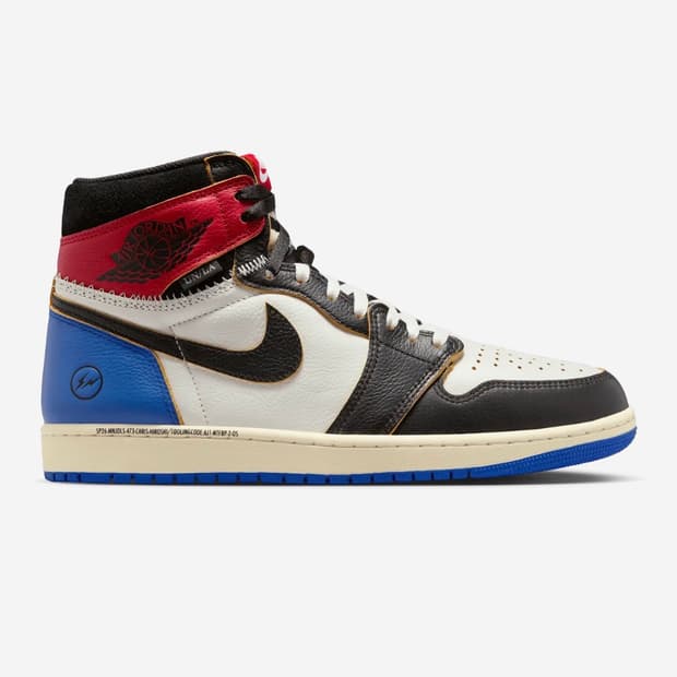 조던 1 x 프라그먼트 x 유니온 LA 블랙 앤 바시티 레드