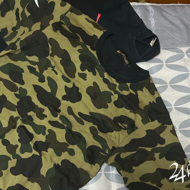 베이프 24Karats 카모 반팔
