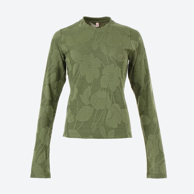 Teak green jaquard long sleeve