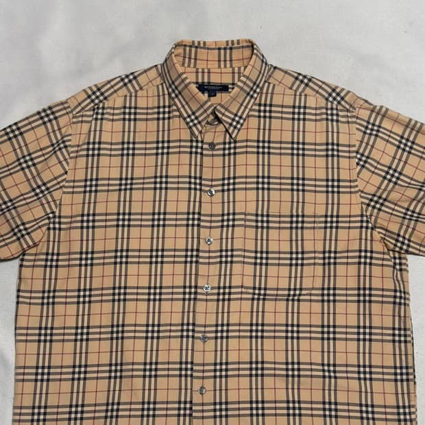 L 버버리 노바체크 반팔 셔츠