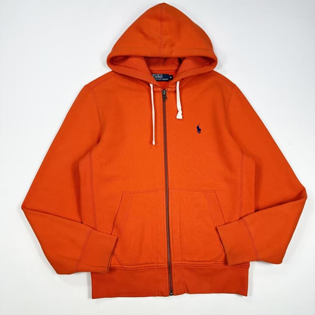 폴로 랄프로렌 클래식 헤비코튼 후드집업 오렌지 M