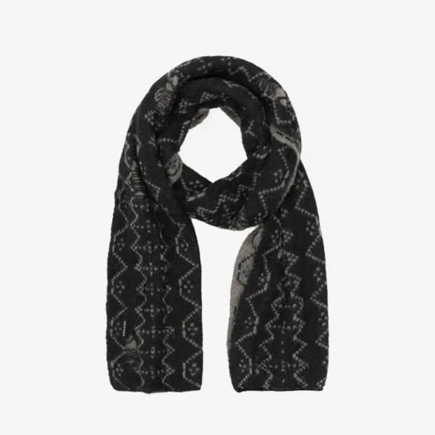 폴리테루 에스닉 패턴 머플러 노르딕 블랙