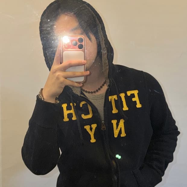 아베크롬비 남노 레터링 후드집업