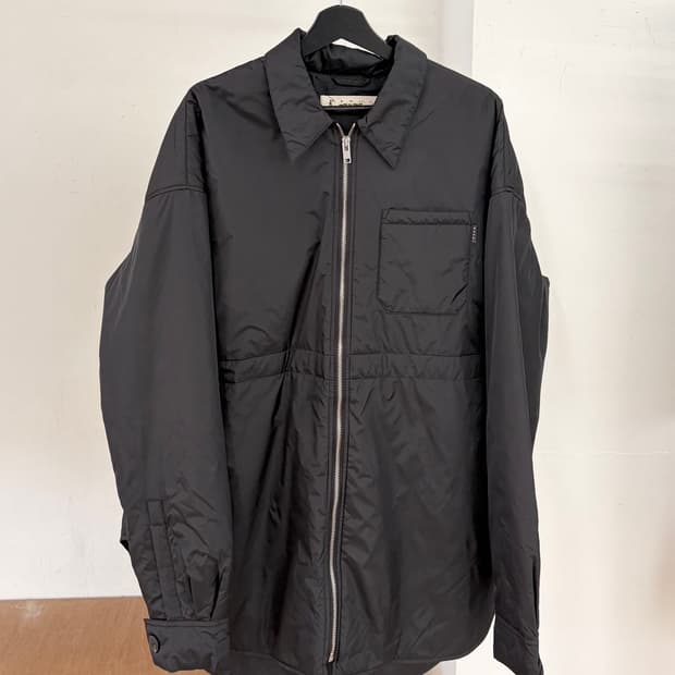 마르니 블랙 지퍼업 프론트 포켓 나일론 셔츠 자켓