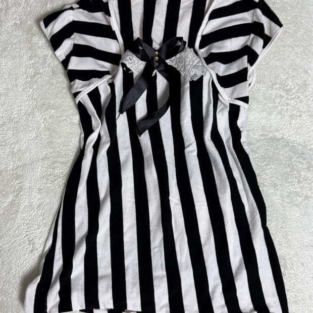 스트라이프 볼레로 티셔츠