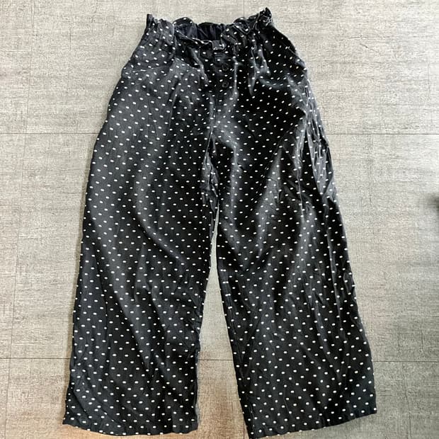 일본빈티지 Gu 하구미모리걸할메카지 라떼갸루 투버튼 땡땡이도트버뮤다팬츠