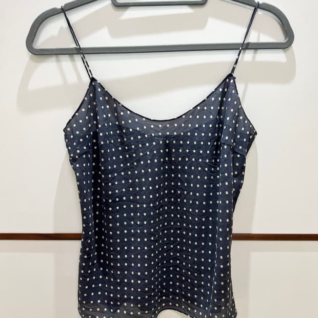 DKNY 100% 실크 도트 캐미솔