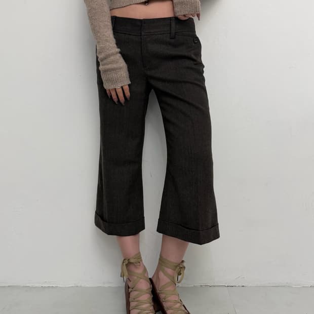 브라운 롤업 7부 바지