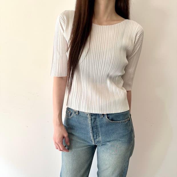 이세이미야케 플리츠플리즈 issey miyake 반팔 블라우스