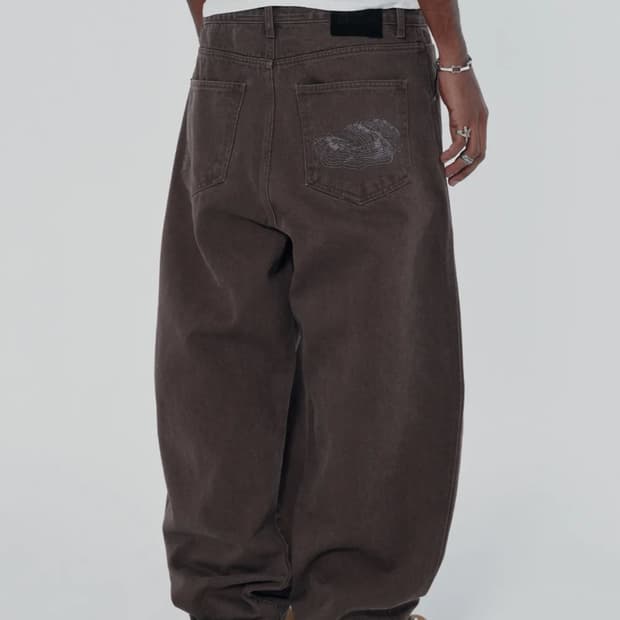 스웨이드 CONTOUR POCKET DENIM [BROWN] S