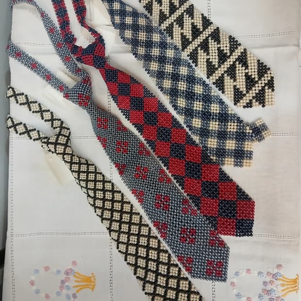 70,s-80,s 빈티지 비즈 넥타이