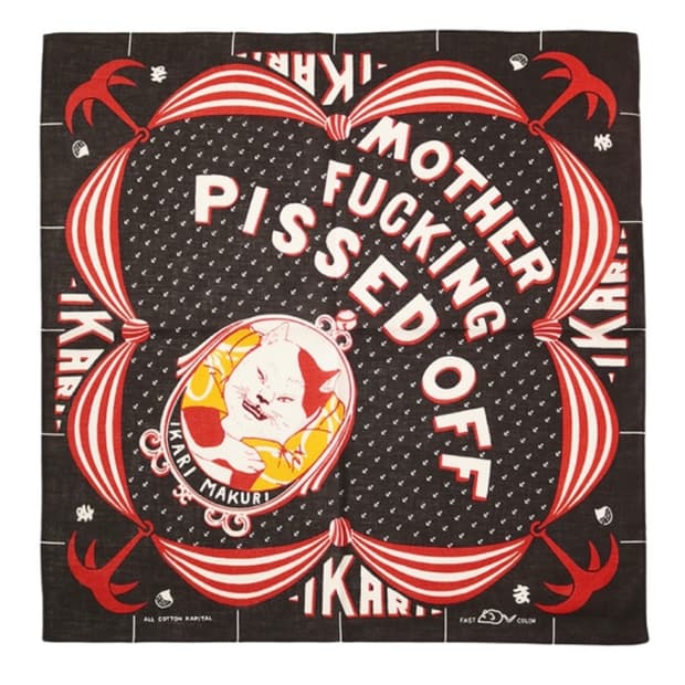 캐피탈 컬러드 반다나 앵그리 블랙 제니 스카프 손수건 kapital