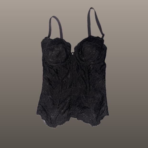 ARTENE 펑크 고스 블랙 레이스 코르셋