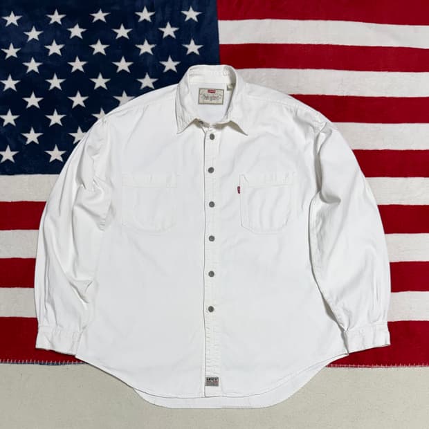 리바이스 아이보리 데님 워크셔츠 Levi’s Work Shirt [XL]
