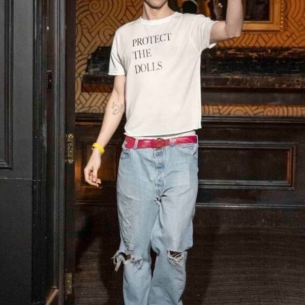 Saint Laurent Washed Distressed Jeans