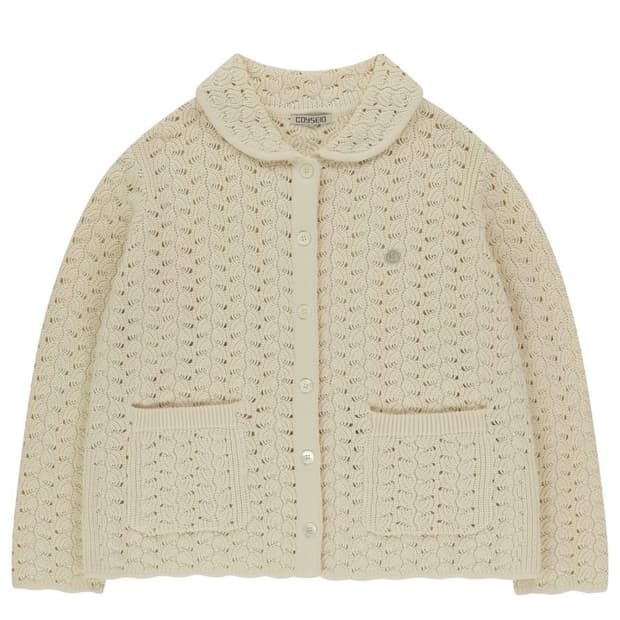 wave knit cardigan ivory