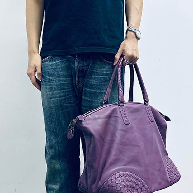 보테가 베네타 인트레치아토 가죽 토트백 보스턴백
