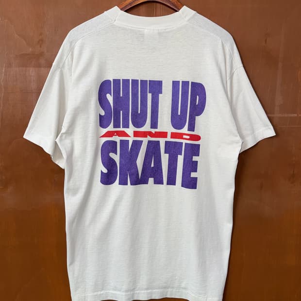 80s 프루트오브더룸 shut up and skate 티셔츠