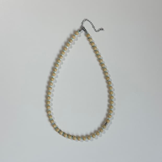 Summer Beaded Necklace - Sand Blue