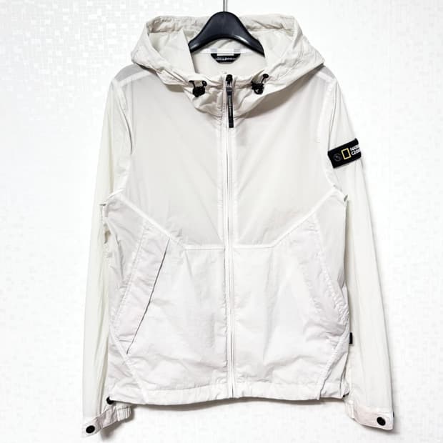 🤍내셔널지오그래픽 와펜 화이트 우븐 자켓 바람막이🤍