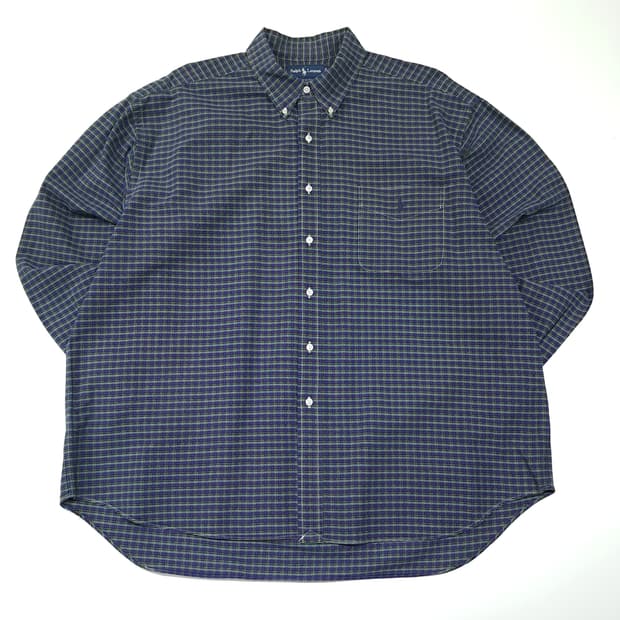 CL256 2XL 폴로 90s 코튼 빅셔츠 타탄체크 셔츠 남방