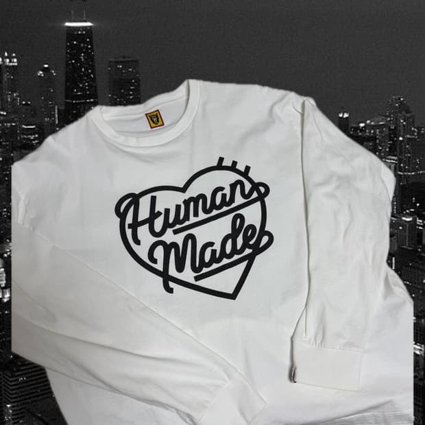 휴먼메이드 하트 롱슬리브 xl 화이트