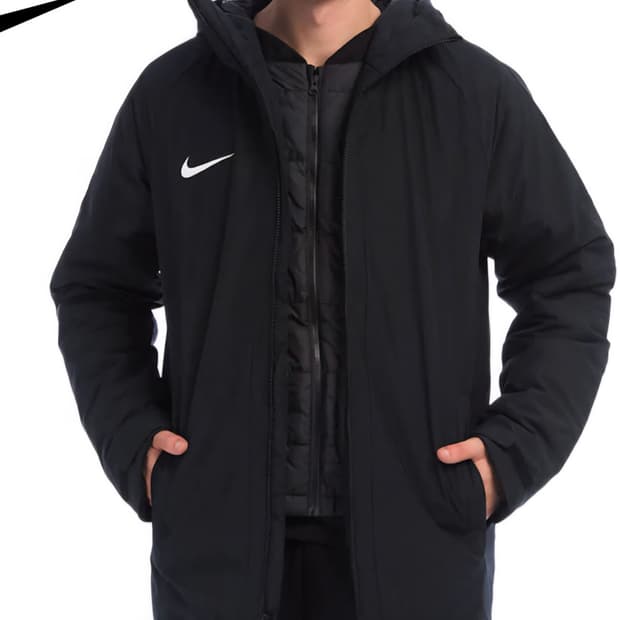 나이키 블랙 후드 패딩 점퍼