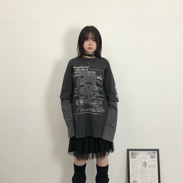 Grigri Layered Gothic Graphic Tee