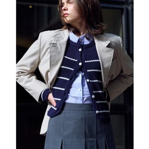 앳코너 스트라이프 니트 가디건