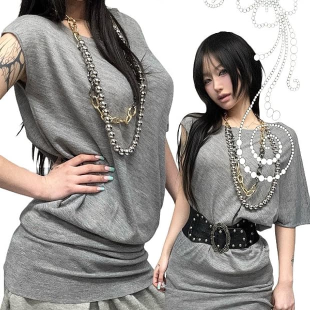 캘빈클라인 배트윙 드레이프 탑 