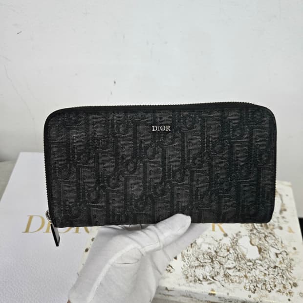 [보증서 정품]디올 오블리크 지퍼 장지갑