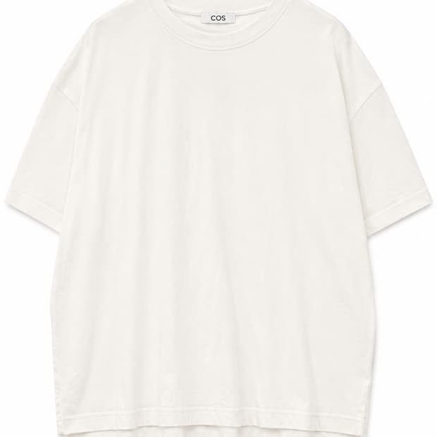 COS 오버사이즈 화이트 반팔 티셔츠 XL