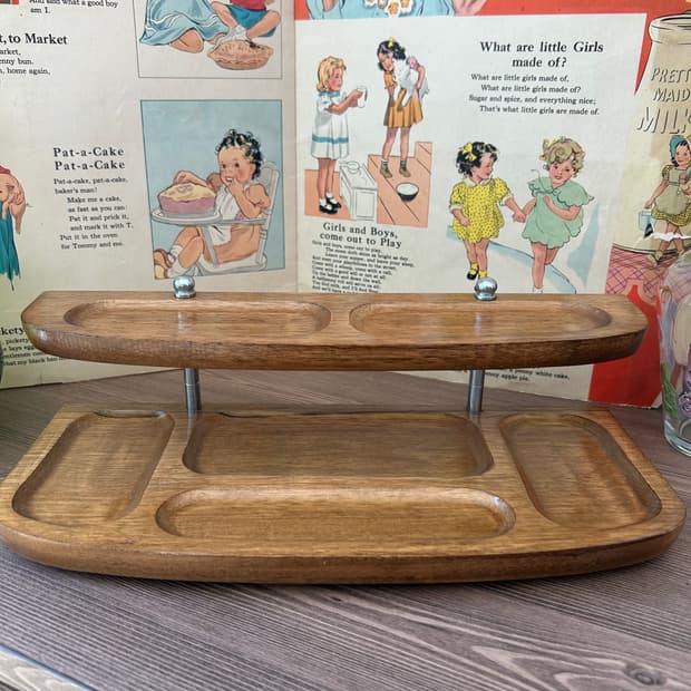 미국 빈티지 데스크 2단 오거나이저