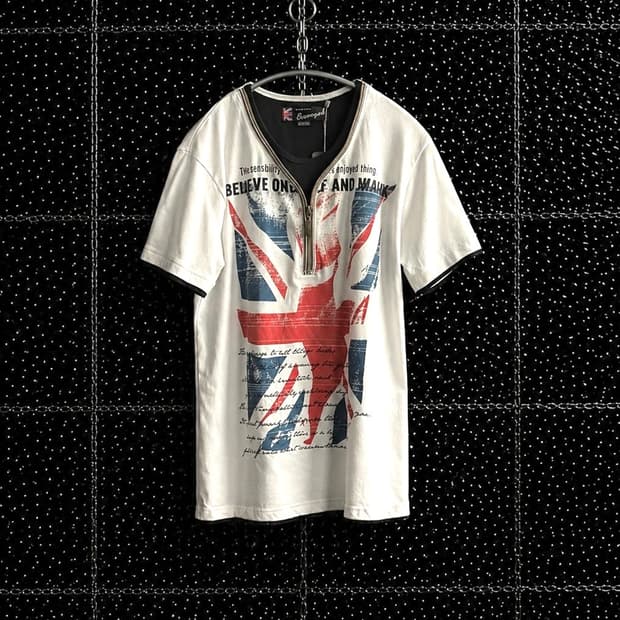 Euroyal 하프집업 레터링 티셔츠