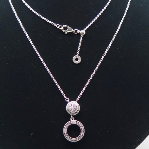판도라 Ale 925 Sterling Silver Sign 은 목걸이