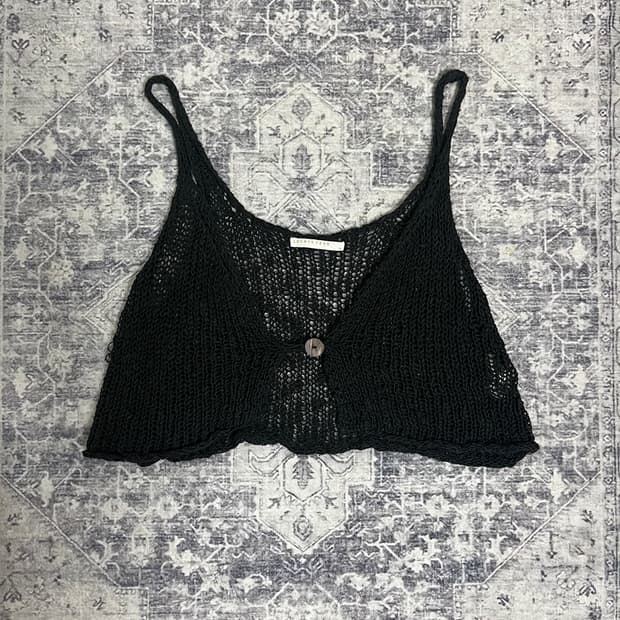 Grunge One-Button Knit Vest
